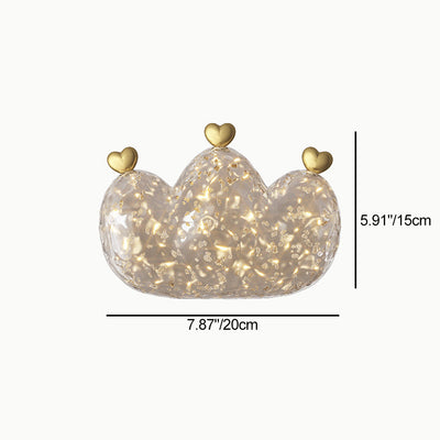 Modern Luxury Cozy Crown Love Copper Resin LED Wall Sconce Lamp For Bedroom