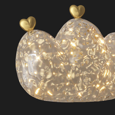 Modern Luxury Cozy Crown Love Copper Resin LED Wall Sconce Lamp For Bedroom