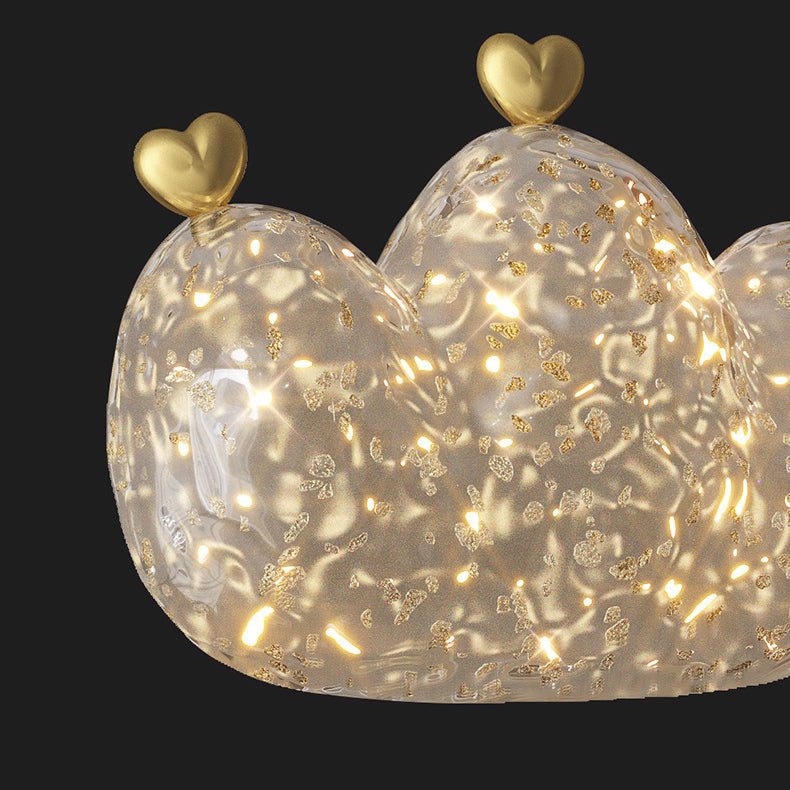 Modern Luxury Cozy Crown Love Copper Resin LED Wall Sconce Lamp For Bedroom