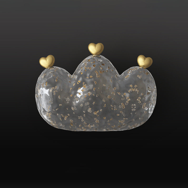 Modern Luxury Cozy Crown Love Copper Resin LED Wall Sconce Lamp For Bedroom