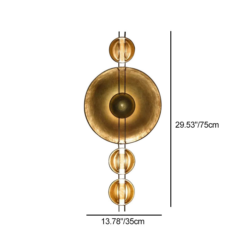 Modern Shabby Chic Round Iron Gold Foil LED Wall Sconce Lamp For Bedroom