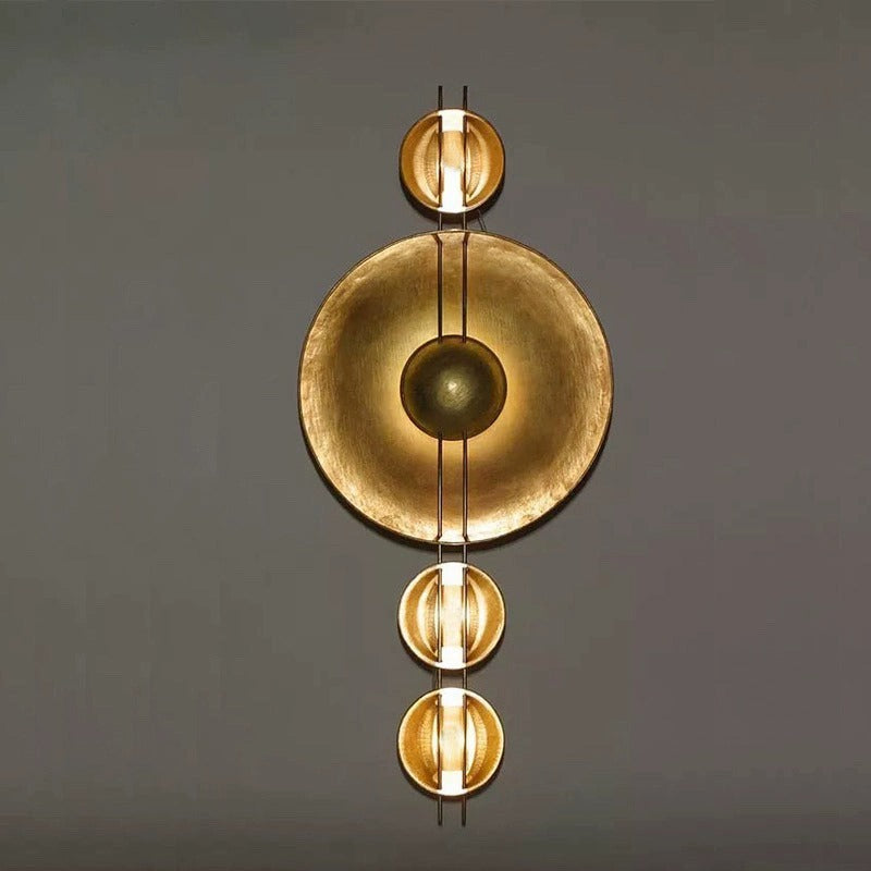 Modern Shabby Chic Round Iron Gold Foil LED Wall Sconce Lamp For Bedroom