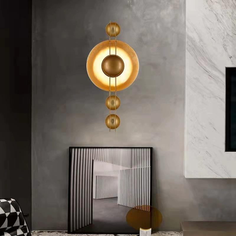 Modern Shabby Chic Round Iron Gold Foil LED Wall Sconce Lamp For Bedroom
