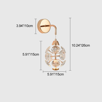 Modern Luxury Elegant Diamond Iron Crystal LED Wall Sconce Lamp For Living Room