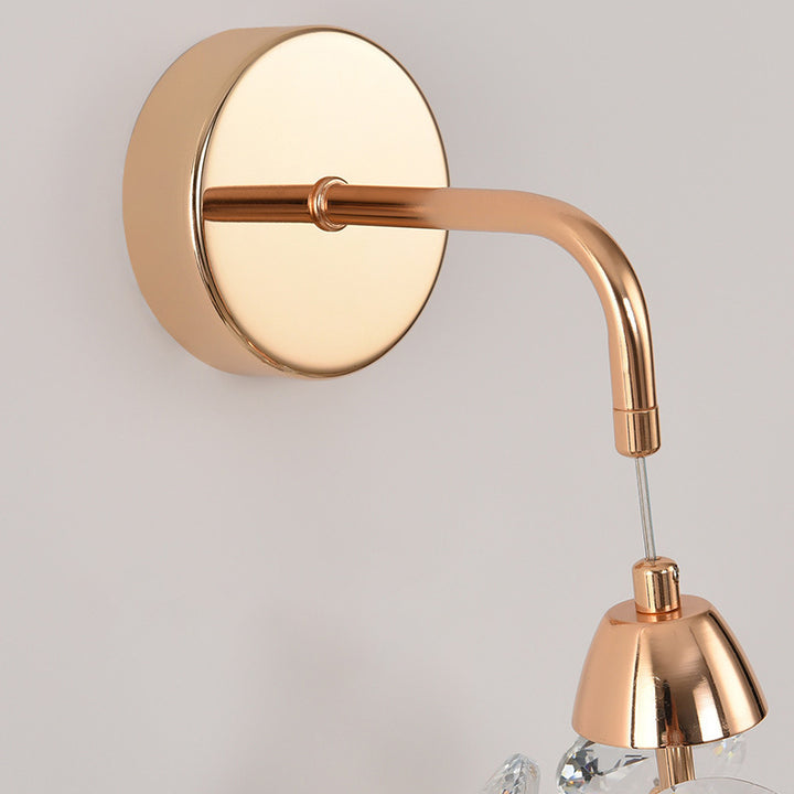 Applique murale moderne en fer avec cristal et LED, luxe élégant, pour salon 