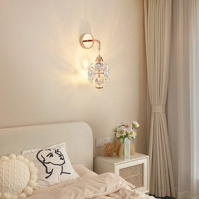 Modern Luxury Elegant Diamond Iron Crystal LED Wall Sconce Lamp For Living Room