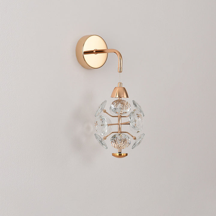 Applique murale moderne en fer avec cristal et LED, luxe élégant, pour salon 
