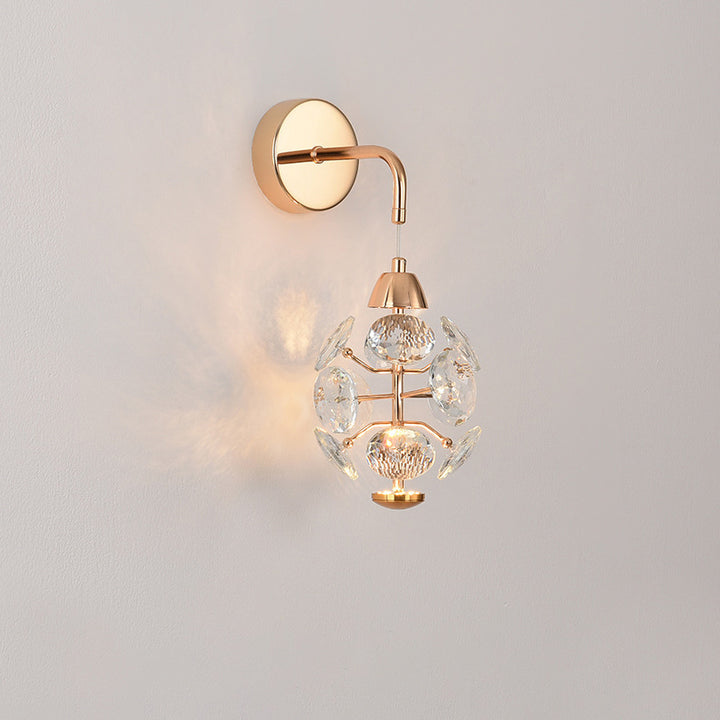 Applique murale moderne en fer avec cristal et LED, luxe élégant, pour salon 