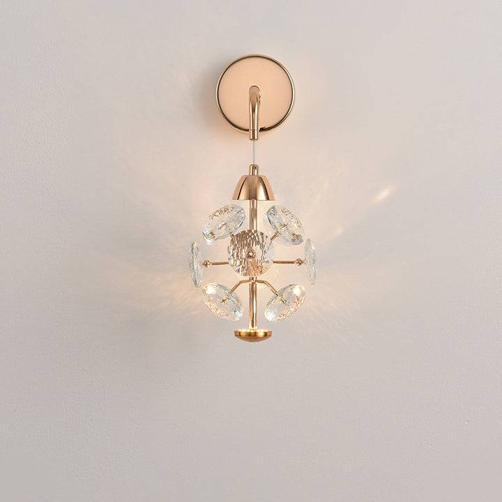 Applique murale moderne en fer avec cristal et LED, luxe élégant, pour salon 