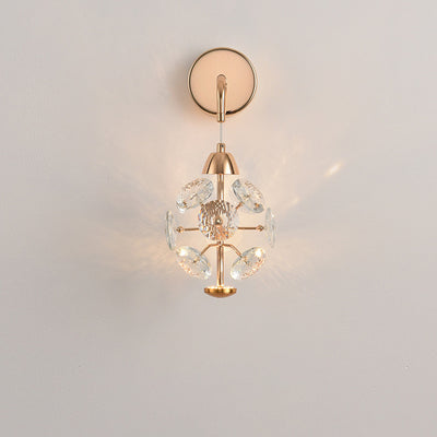 Modern Luxury Elegant Diamond Iron Crystal LED Wall Sconce Lamp For Living Room
