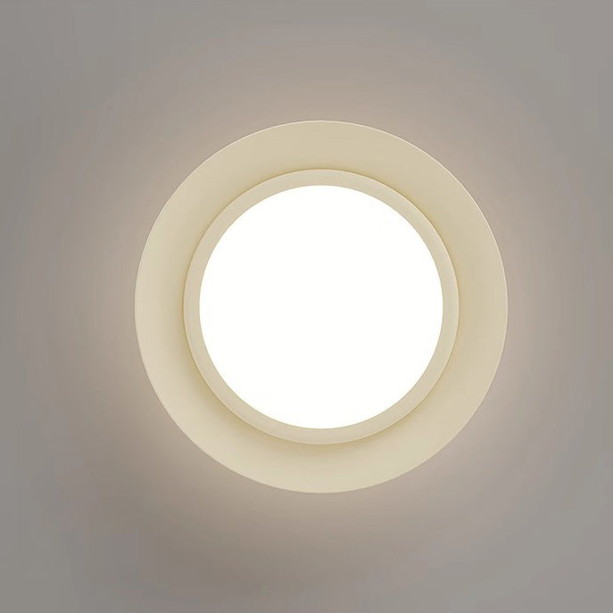 Modern Transitional Cream-Toned Flying Saucer Acrylic Shade Iron LED Semi-Flush Mount Ceiling Light For Bedroom