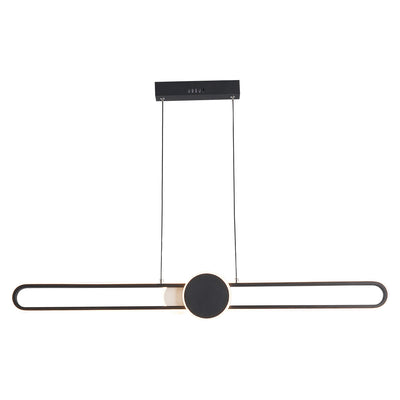 Modern Minimalist Oval Frame Iron Aluminum LED Dimmable Chandelier Island Light For Dining Room