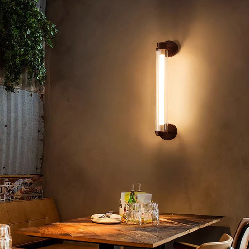 Contemporary Industrial Bar Design Iron Acrylic LED Wall Sconce Lamp For Hallway