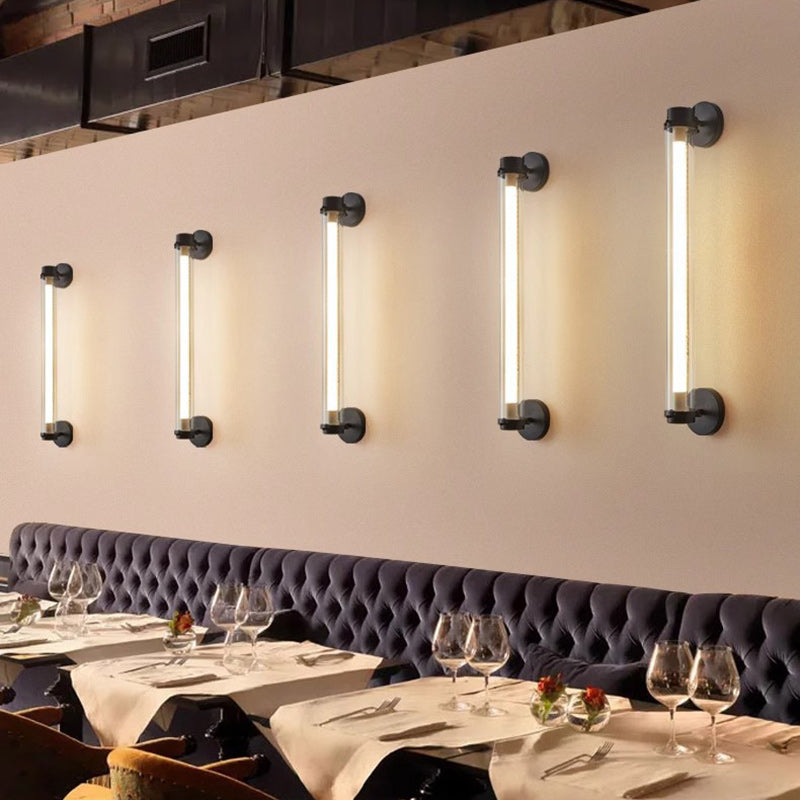 Contemporary Industrial Bar Design Iron Acrylic LED Wall Sconce Lamp For Hallway