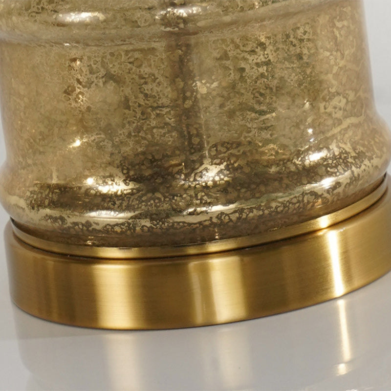 Lampe de table 1 lumière avec abat-jour en tissu cylindre nordique contemporain, base en métal et verre pour chambre 