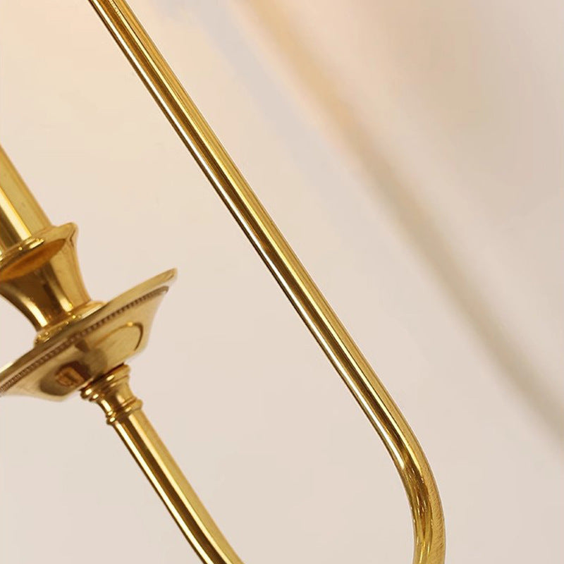 Traditional European Candle-Shaped Brass Wall Sconce Lamp With Bow Base 1-Light For Hallway