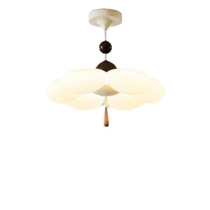 Plafonnier semi-encastré en fer acrylique à fleurs de couleur crème de style moderne mi-siècle pour chambre 