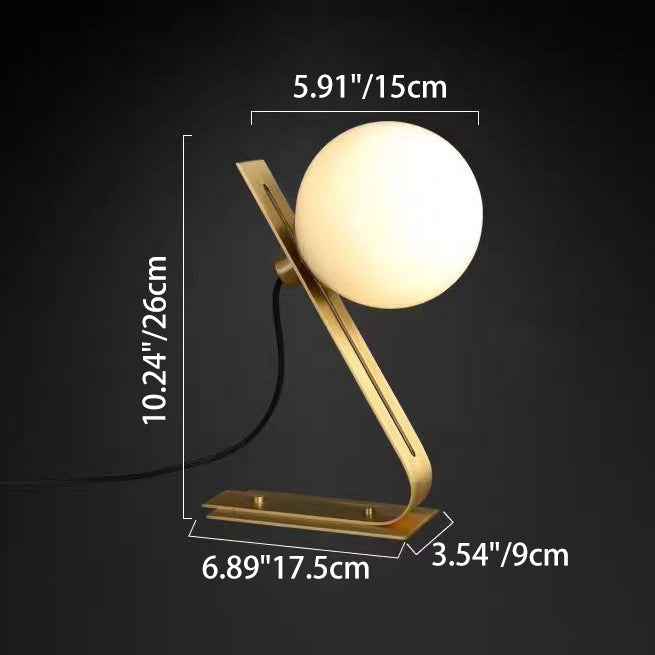 Modern Luxury Globe Iron Glass 1-Light Table Lamp For Bedroom