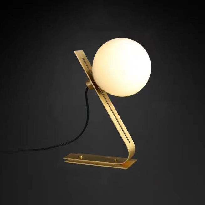 Modern Luxury Globe Iron Glass 1-Light Table Lamp For Bedroom