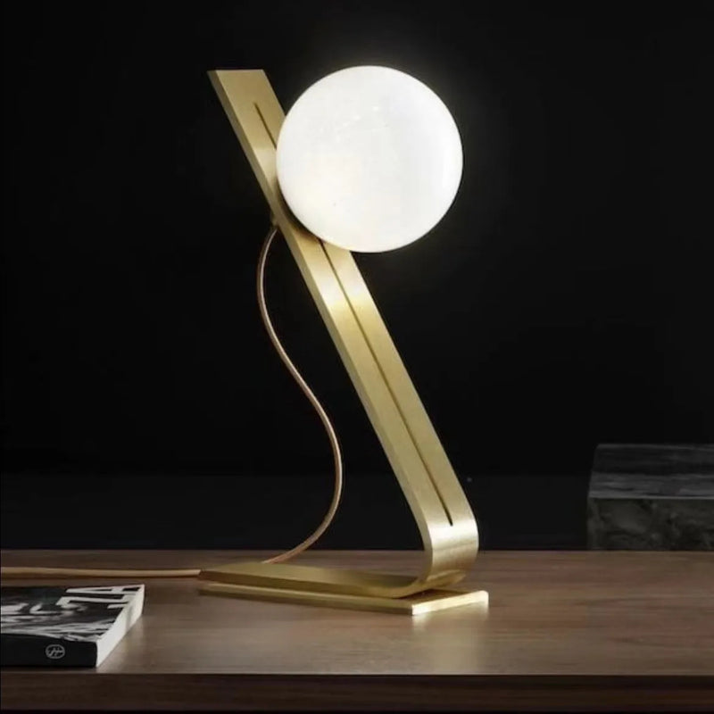 Modern Luxury Globe Iron Glass 1-Light Table Lamp For Bedroom