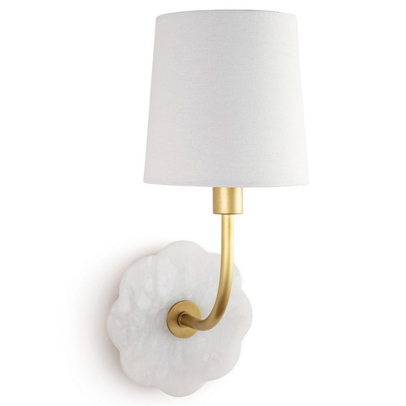 Modern Minimalist Cylinder Fabric Shade Table Lamp With Brass Base 1-Light For Bedroom