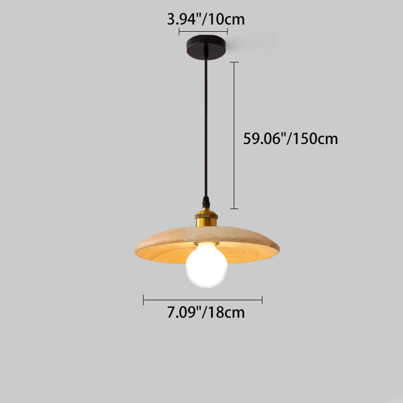 Traditional Chinese Round Iron Glass 1-Light Pendant Light For Living Room