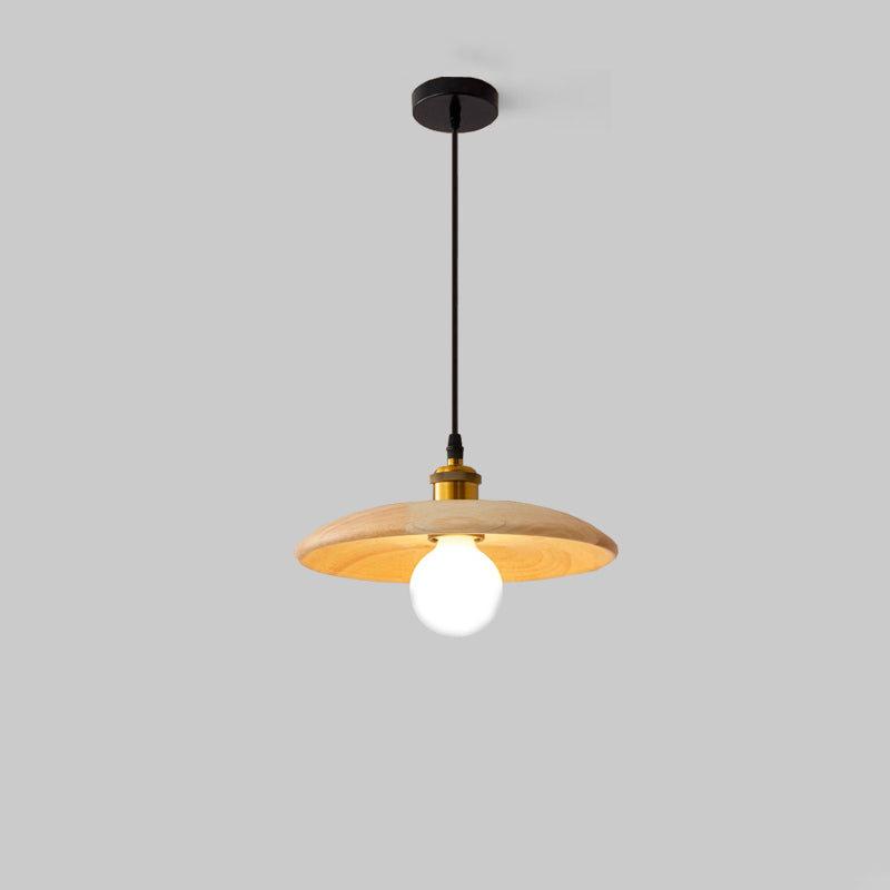 Traditional Chinese Round Iron Glass 1-Light Pendant Light For Living Room