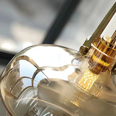 Contemporary Scandinavian Dome Iron & Glass 1-Light Pendant Light For Bedroom