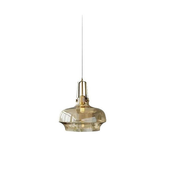 Contemporary Scandinavian Dome Iron & Glass 1-Light Pendant Light For Bedroom