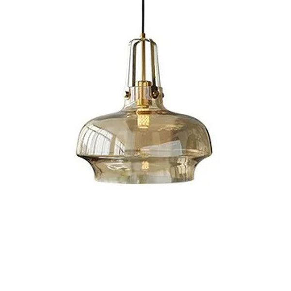 Contemporary Scandinavian Dome Iron & Glass 1-Light Pendant Light For Bedroom