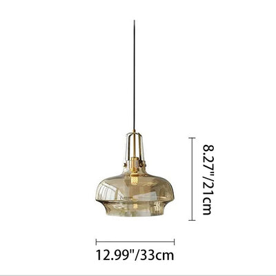 Contemporary Scandinavian Dome Iron & Glass 1-Light Pendant Light For Bedroom