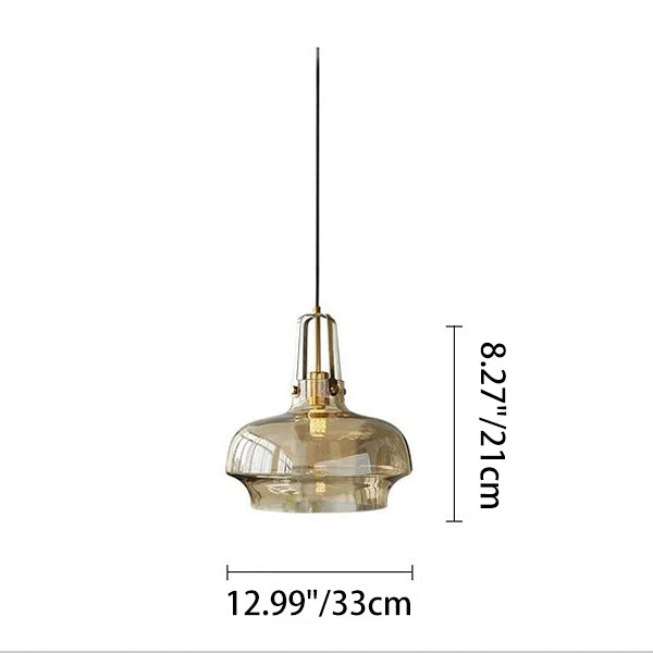 Contemporary Scandinavian Dome Iron & Glass 1-Light Pendant Light For Bedroom