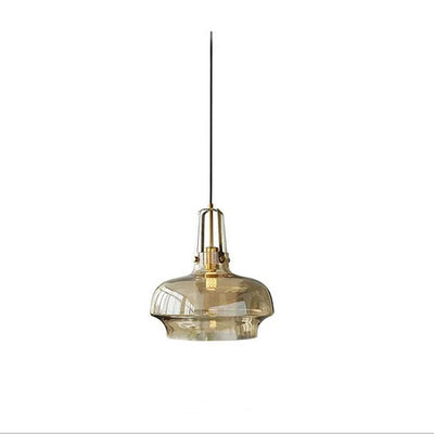 Contemporary Scandinavian Dome Iron & Glass 1-Light Pendant Light For Bedroom