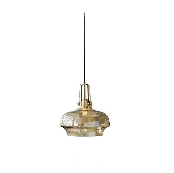 Contemporary Scandinavian Dome Iron & Glass 1-Light Pendant Light For Bedroom