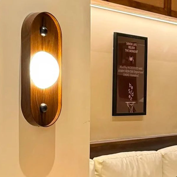 Traditional Vintage Oval Iron Natural Marble LED Wall Sconce Lamp For Bedroom