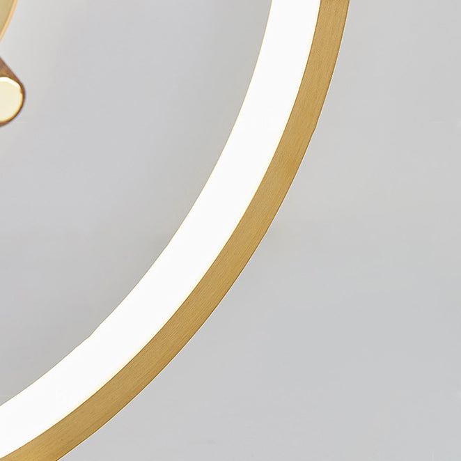 Contemporary Creative Clock Round Aluminum Acrylic Table Lamp With Solid Wood Base LED For Bedroom