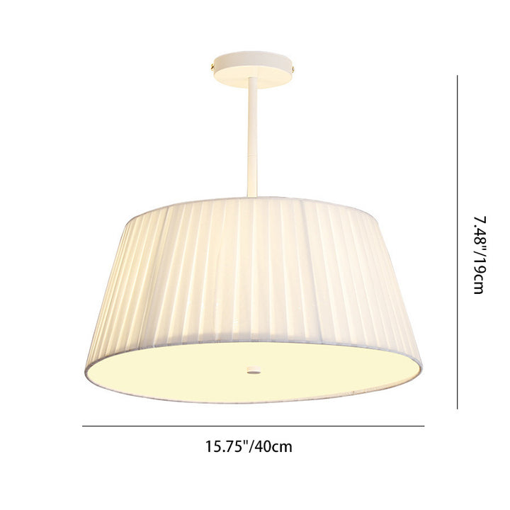 Zeitgenössische skandinavische konische Stoffschirm Eisen Acryl 3/5 Licht Semi-Flush Deckenleuchte für Schlafzimmer 