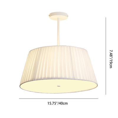 Contemporary Scandinavian Tapered Fabric Shade Iron Acrylic 3/5 Light Semi-Flush Mount Ceiling Light For Bedroom