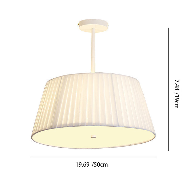 Zeitgenössische skandinavische konische Stoffschirm Eisen Acryl 3/5 Licht Semi-Flush Deckenleuchte für Schlafzimmer 