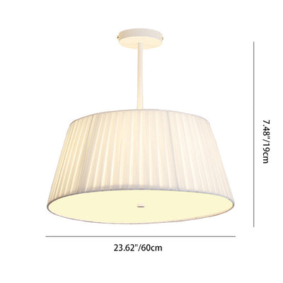Contemporary Scandinavian Tapered Fabric Shade Iron Acrylic 3/5 Light Semi-Flush Mount Ceiling Light For Bedroom