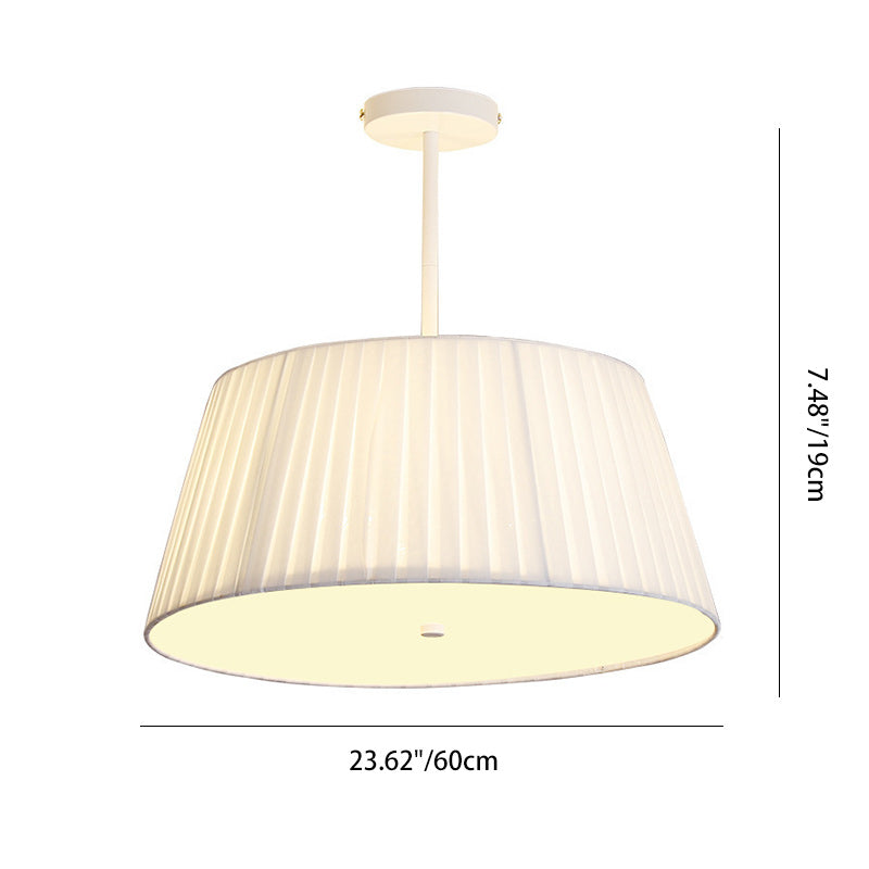 Contemporary Scandinavian Tapered Fabric Shade Iron Acrylic 3/5 Light Semi-Flush Mount Ceiling Light For Bedroom