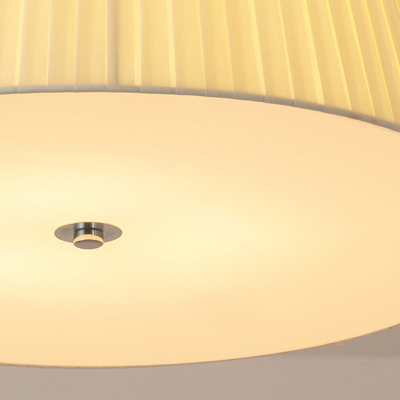 Zeitgenössische skandinavische konische Stoffschirm Eisen Acryl 3/5 Licht Semi-Flush Deckenleuchte für Schlafzimmer 