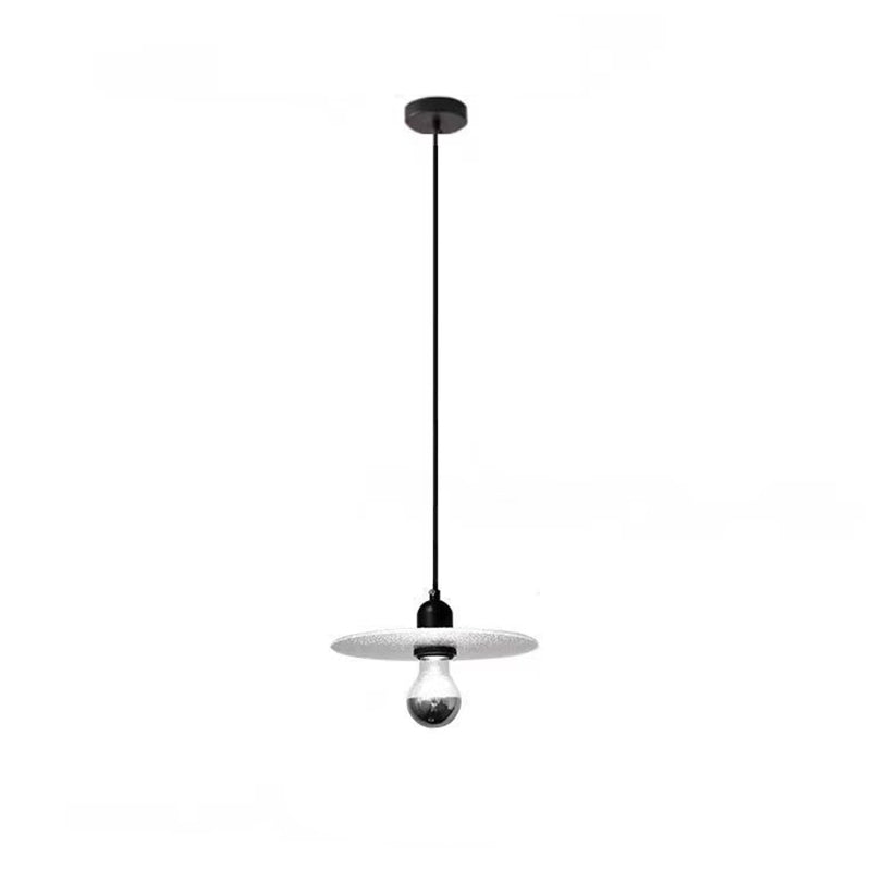 Lustre à suspension moderne minimaliste en forme de soucoupe volante en fer et verre dépoli à 1 lumière pour chambre 