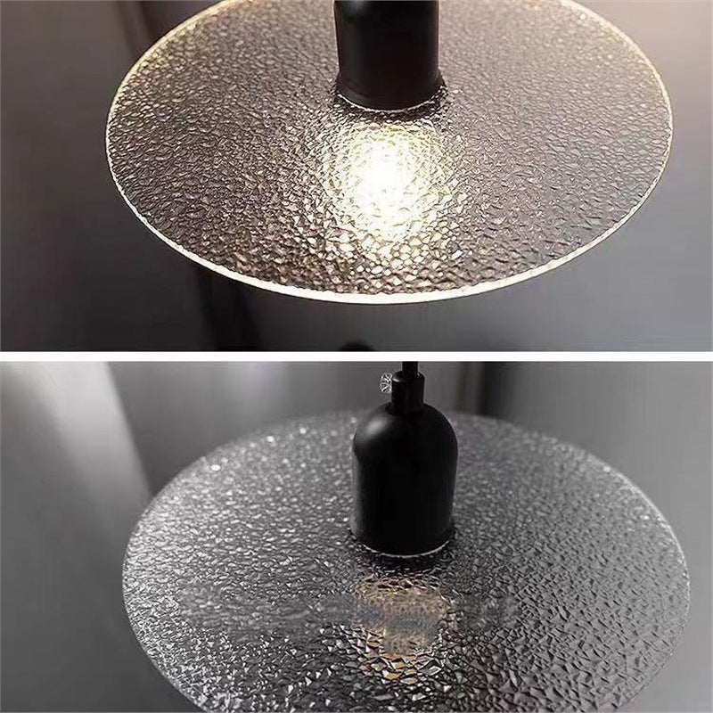 Lustre à suspension moderne minimaliste en forme de soucoupe volante en fer et verre dépoli à 1 lumière pour chambre 