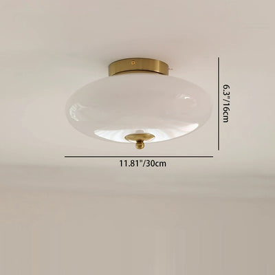 Moderne Mid-Century Bauhaus Runde Eisen Glas LED Semi-Flush Deckenleuchte Für Schlafzimmer 