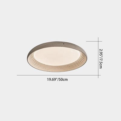 Plafonnier LED en PVC et fer rond gris ciment industriel contemporain pour chambre 