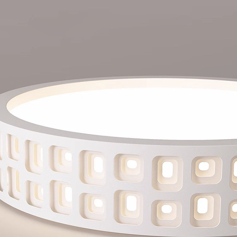 Modern Minimalist Round Iron PVC LED Flush Mount Ceiling Light For Bedroom