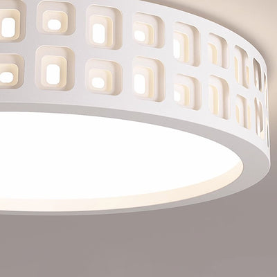 Modern Minimalist Round Iron PVC LED Flush Mount Ceiling Light For Bedroom