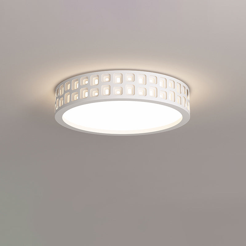 Modern Minimalist Round Iron PVC LED Flush Mount Ceiling Light For Bedroom