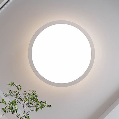 Modern Minimalist Round Iron PVC LED Flush Mount Ceiling Light For Bedroom